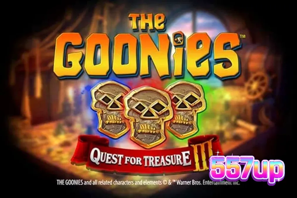 Cena temática do slot The Goonies Quest for Treasure 3 com elementos de aventura